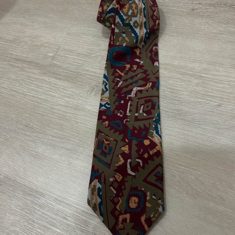 Vintage Balmain 100% silk Multicolor Patterned Men's Tie